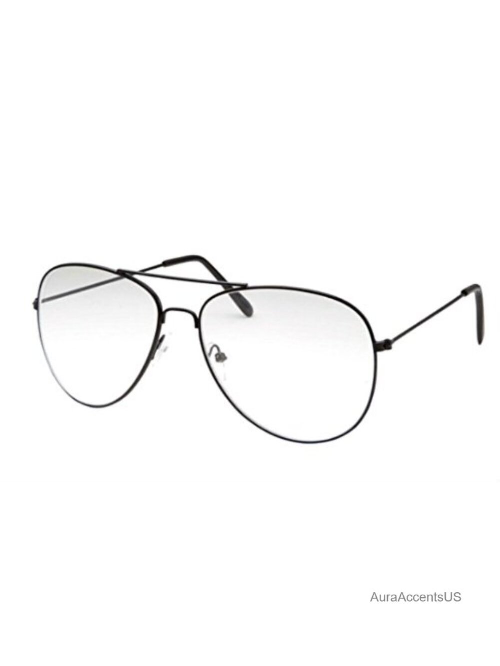Oversized Clear Lens Aviator Eyeglasses Retro Metal Frame Fashion Eyewear